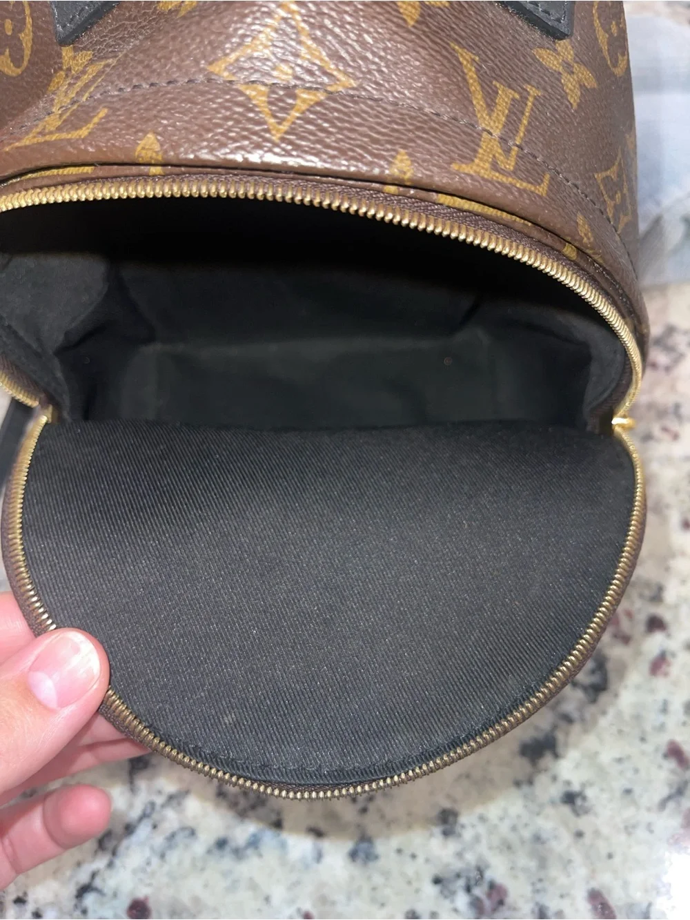 Louis Vuitton Monogram Mini Backpack in Brown and Gold